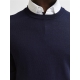 Selected sweatshirt i merinould i navy til herre