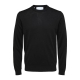 Selected sweatshirt i merinould i sort til herre