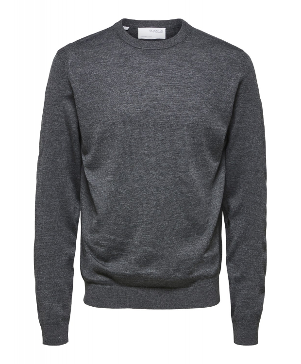 Billede af Selected sweatshirt i merinould i grå til herre