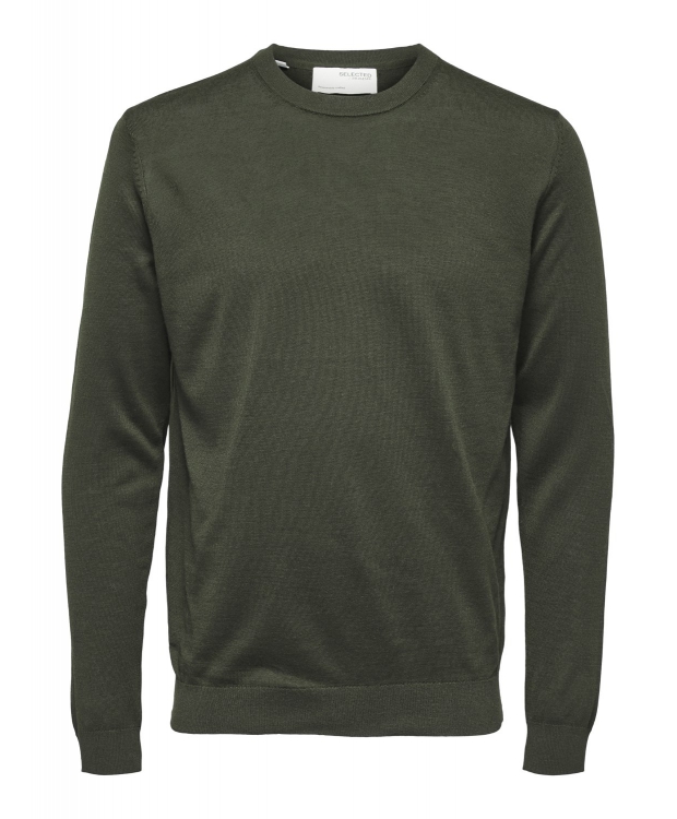 Billede af Selected sweatshirt i merinould i grøn til herre