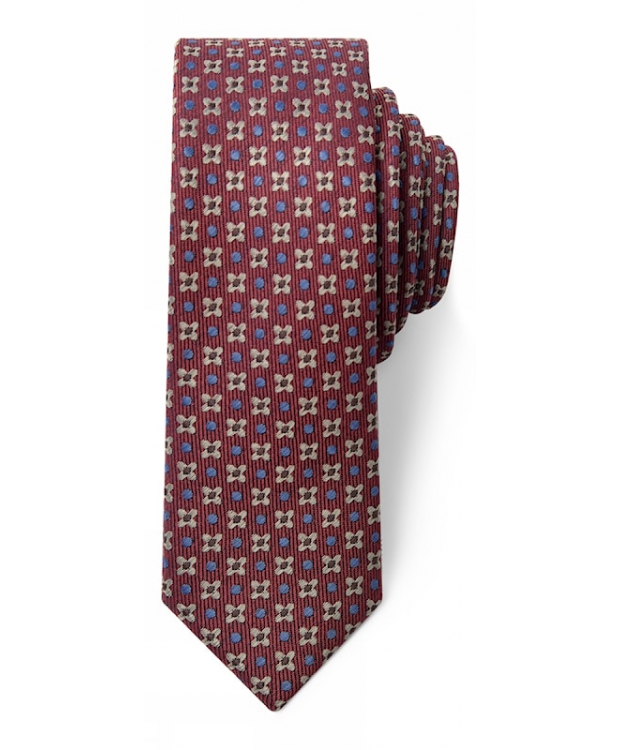 Billede af Connexion Tie slips 5cm i rød m. mønster til herre