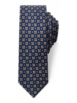 Connexion Tie slips 5cm i blå m. mønster