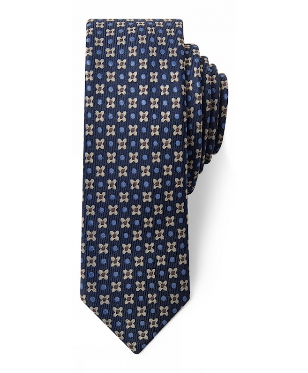 Billede af Connexion Tie slips 5cm i blå m. mønster til herre