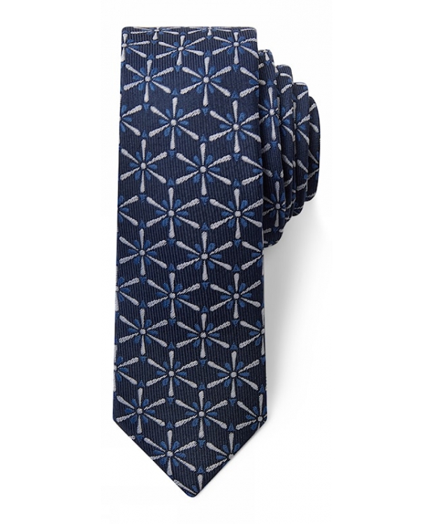 Connexion Tie slips 5cm i navy m. mønster til herre