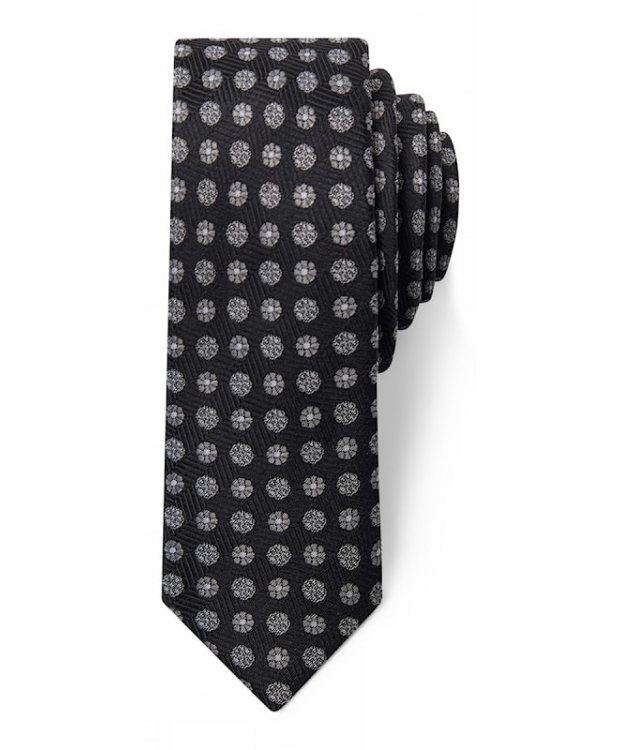 Billede af Connexion Tie slips 5cm i sort m. mønster til herre