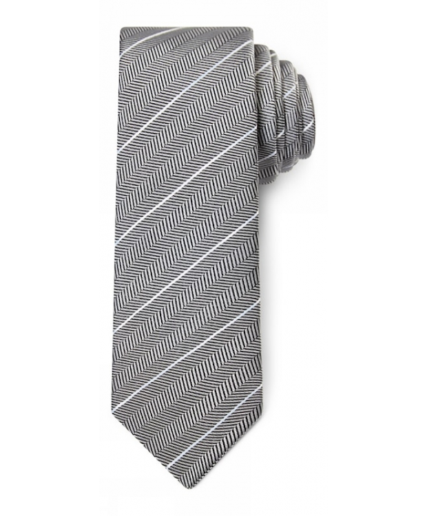 Billede af Connexion Tie slips 5cm i grå m. striber til herre