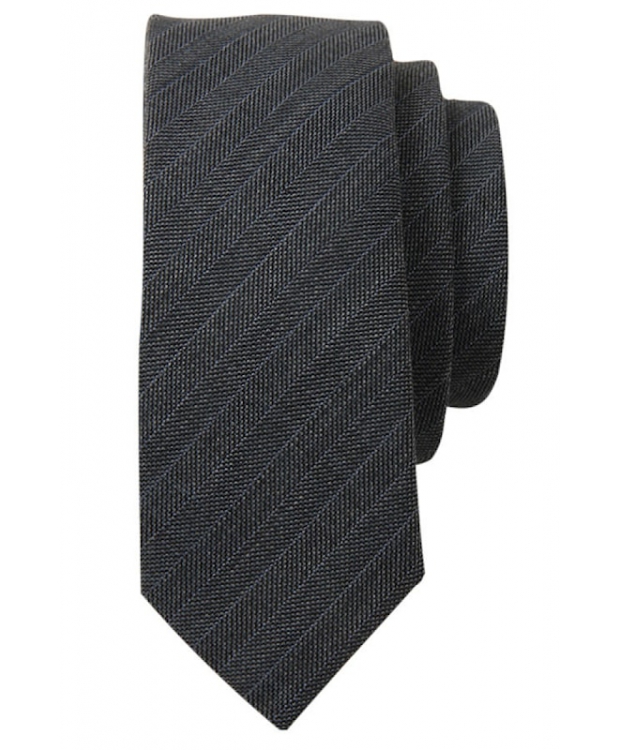 Connexion Tie slips 5cm i mørkegrå m. striber til herre