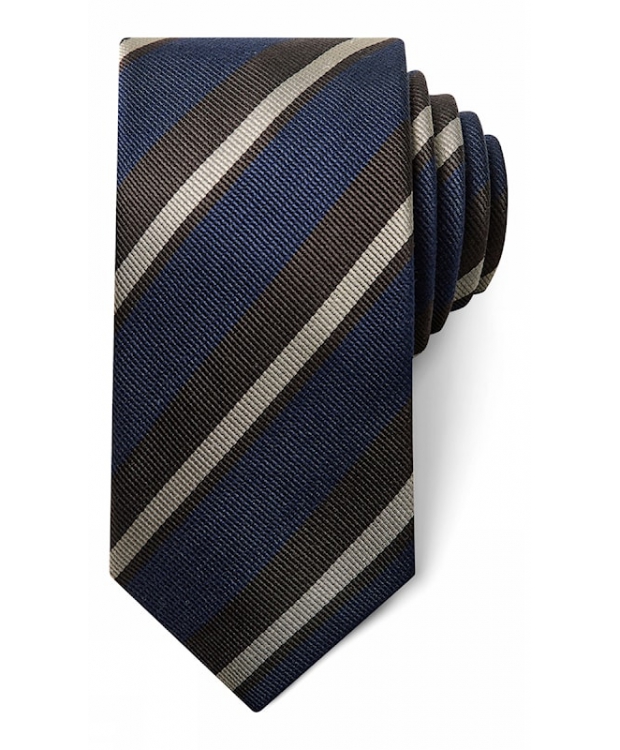 Connexion Tie slips 7cm i navy m. striber til herre