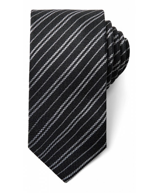 Billede af Connexion Tie slips 7cm i sort m. hvide striber til herre