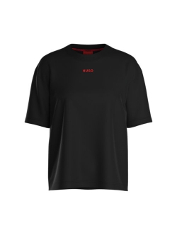 HUGO shuffle t-shirt i sort med rødt logo