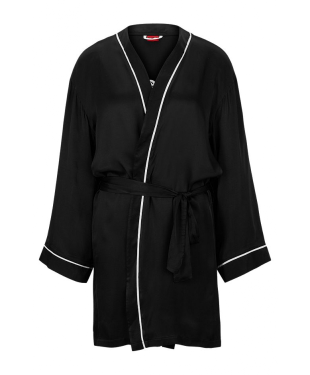 Se HUGO satina kimono i sort til kvinder hos Sokkeposten.dk