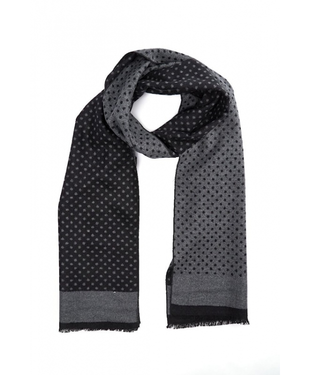 Se Connexion Tie børstet silke halstørklæde i sort og grå prikker til herre hos Sokkeposten.dk