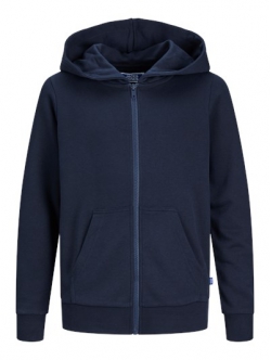 JACK & JONES Junior hættetrøje med lynlås til drenge – navy – aktive størrelser 128, 140, 152, 164 og 176