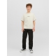 JACK & JONES Junior T-shirt med rund hals til drenge – moonbeam – aktiv størrelse 164