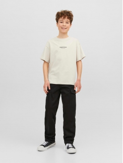 JACK & JONES Junior T-shirt med rund hals til drenge – moonbeam – aktiv størrelse 164