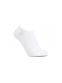 IZ Sock hvide bambusankelstrømper med blå prikker til kvinder og mænd – OUTLET str. 35–37 og 48–50