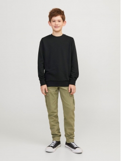 JACK & JONES Junior crew sweatshirt til drenge – sort – aktive størrelser 128, 140, 152, 164 og 176