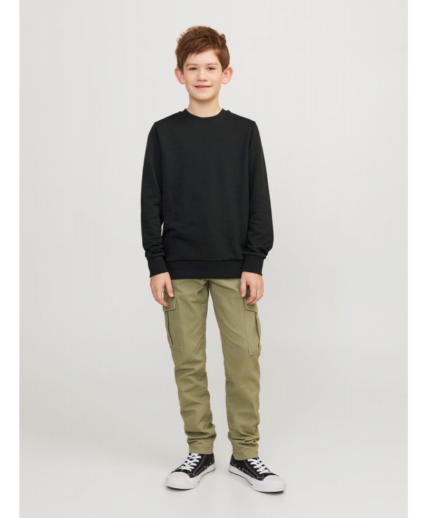 Jack & Jones Junior crew sweatshirt i sort til drenge