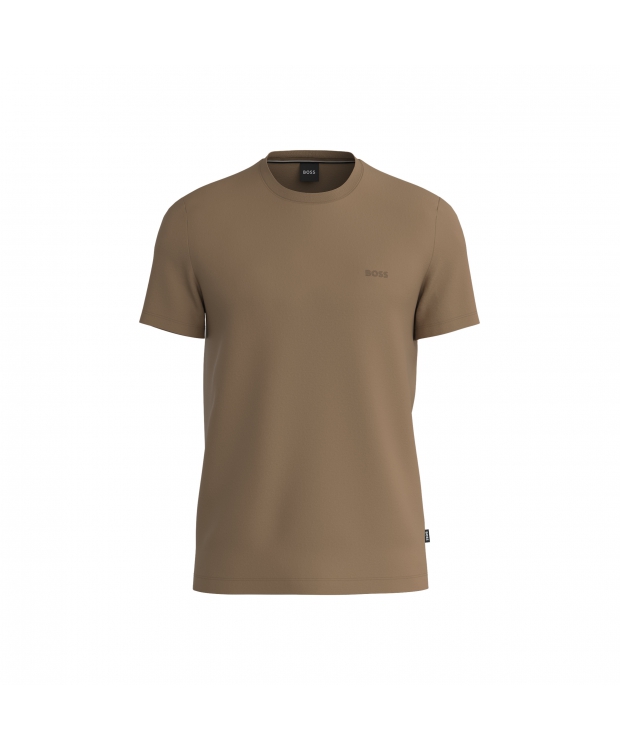 Se BOSS t-shirt med crew neck i beige til herre| Regular fit | hos Sokkeposten.dk