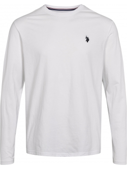 U.S. POLO ASSN Brolin langærmet T-shirt – hvid regular fit – størrelser S og 2XL
