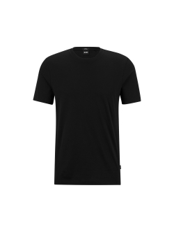 BOSS kortærmet merceriseret t-shirt i sort til herre| Slim fit|