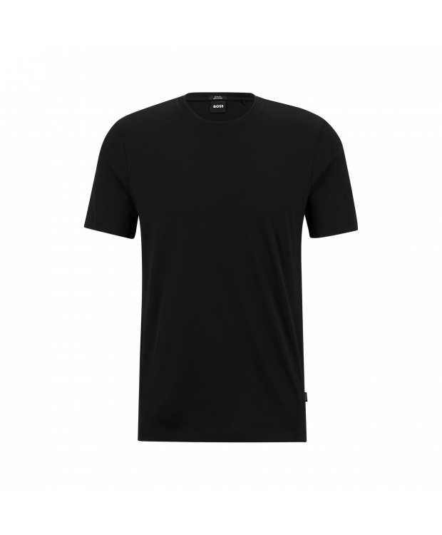Billede af BOSS kortærmet merceriseret t-shirt i sort til herre| Slim fit|