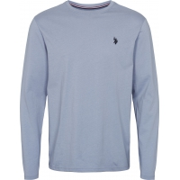 U.S POLO ASSN langærmet t-shirt i lyseblå til herre | Regular fit |