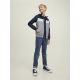 Jack & Jones Junior BOMBER trøje m. lynlås i navy til drenge