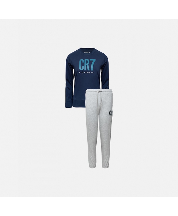 Se CR7 pyjamassæt I navy og grå til drenge hos Sokkeposten.dk