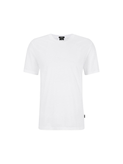 BOSS kortærmet t-shirt med merceriseret i hvid til herre| Slim fit|