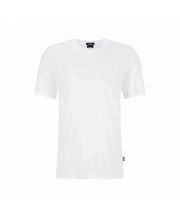 Billede af BOSS kortærmet merceriseret t-shirt i hvid til herre| Slim fit|