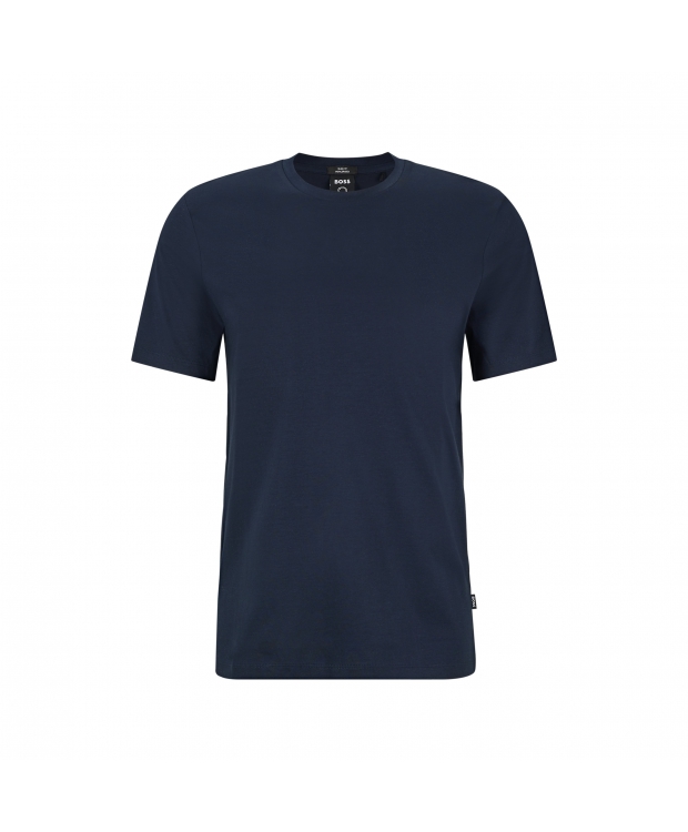Billede af BOSS kortærmet merceriseret t-shirt i mørkeblå til herre| Slim fit|