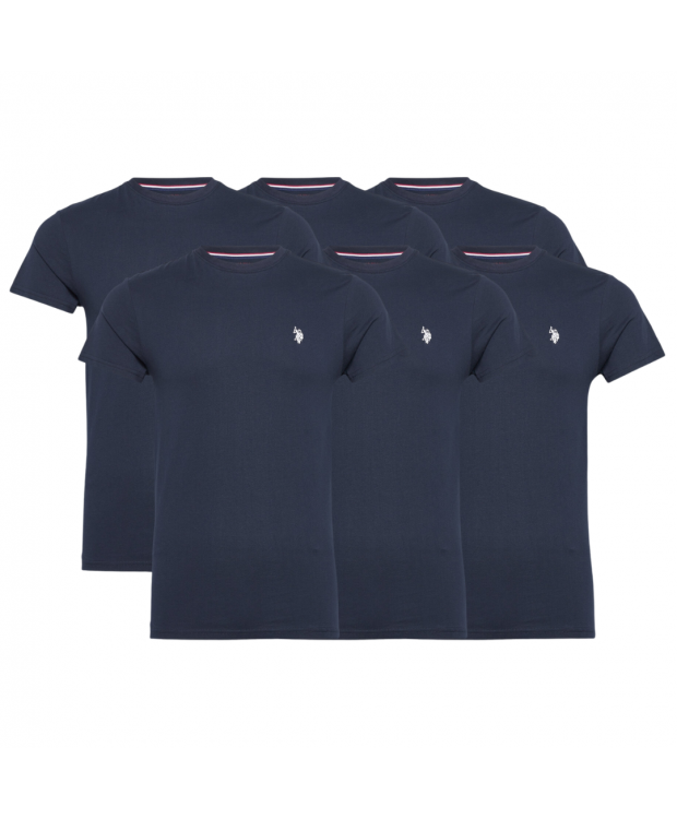Se U.S POLO ASSN 6pak t-shirt i navy til herre | Regular fit | hos Sokkeposten.dk