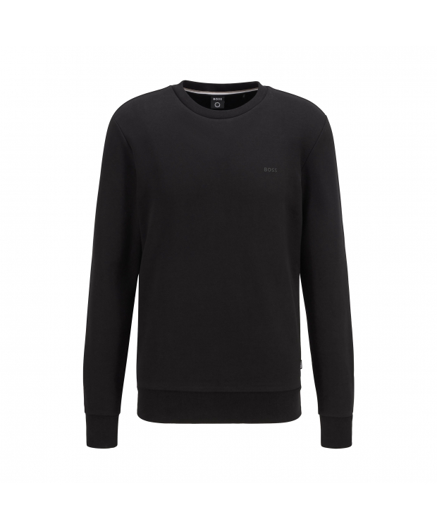 Se BOSS bomulds sweatshirt m.logo i sort til herre | Straight casual fit| hos Sokkeposten.dk