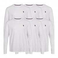 U.S POLO ASSN 6pak langærmet t-shirt i hvid til herre | Regular fit |