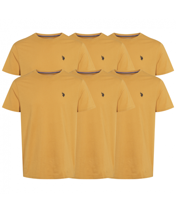 Se U.S POLO ASSN 6pak T-shirt i orange til herre | Regular fit | hos Sokkeposten.dk