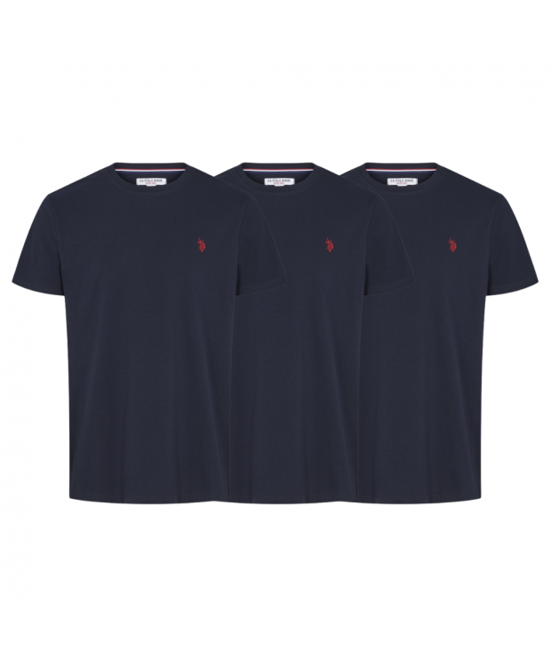 Se U.S POLO ASSN 3pak T-shirt i navy til herre | Regular fit | hos Sokkeposten.dk