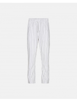 JBS vævede pyjamasbukser i hvid med striber til unisex – XS, S, 2XL, 3XL