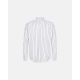 JBS vævet pyjamasskjorte i hvid med striber til unisex – XS, S, M, L, XL, 2XL, 3XL