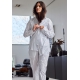 JBS vævet pyjamasskjorte i hvid med striber til unisex – XS, S, M, L, XL, 2XL, 3XL