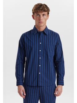 JBS Of Denmark stribet navy pyjamasskjorte til kvinder og mænd – XS–3XL