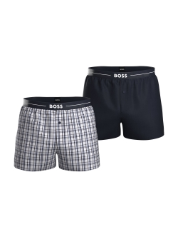 BOSS 2pak multifarvet pyjamasshorts m. logo til herre