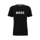 BOSS sort T-shirt med kontrastlogo til herre – regular fit, str. S, M, L, XL og XXL