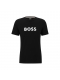 BOSS sort T-shirt med kontrastlogo til herre – regular fit, str. S, M, L, XL og XXL