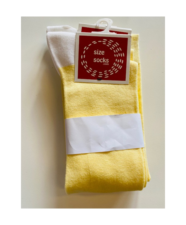 Sokker fra Sizesock i i gul med hvid hæl Str: 35-38 (restparti) Spar 50%