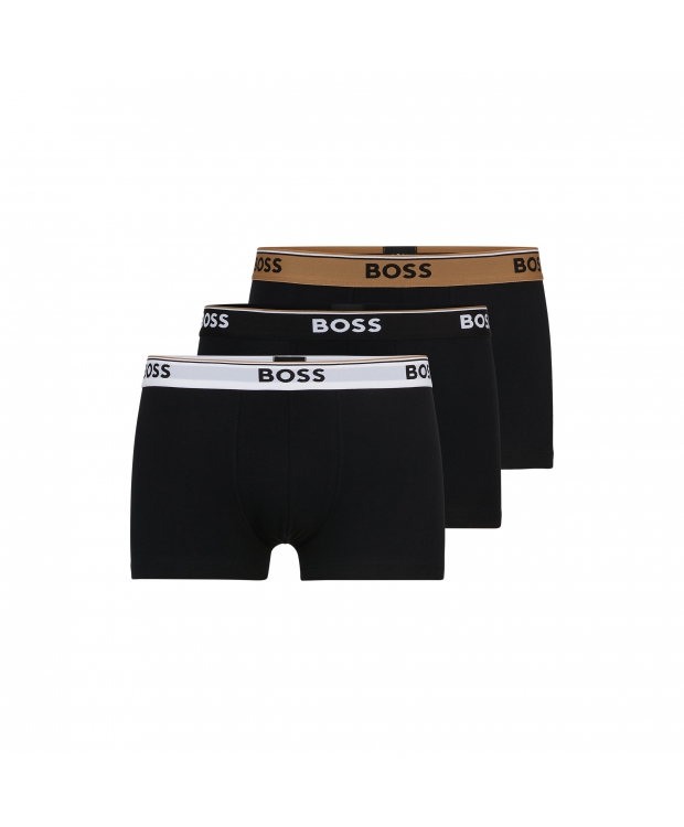 BOSS 3pak underbukser/boksershorts med stræk og logo-linning i mørke nuancer til herre.