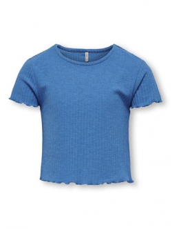 KIDS ONLY KOGNELLA T-shirt i French Blue til piger, str. 122/128 og 134/140