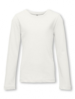 KIDS ONLY KOGNEW hvid langærmet T-shirt piger str. 110/116-158/164