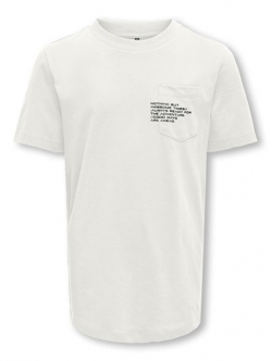 KIDS ONLY KOBMARINUS hvid T-shirt drenge 122/128, 146/152