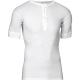 JBS halværmet bomulds t-shirt i hvid med knapper til herre